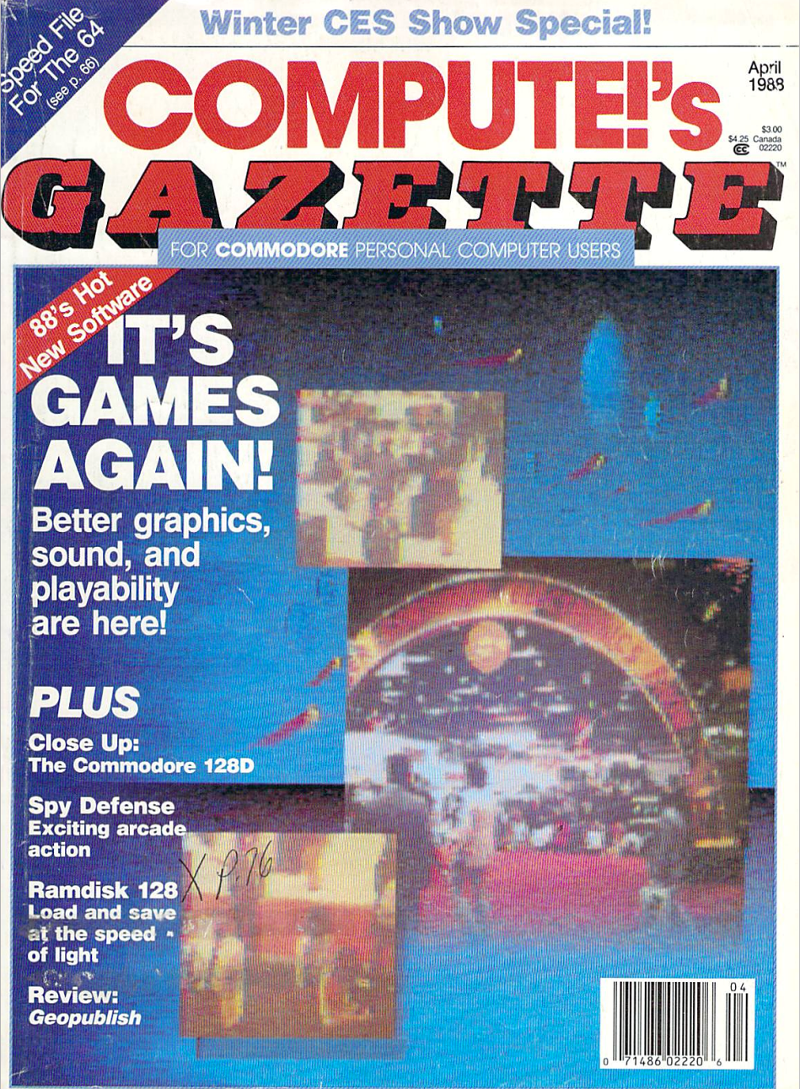 Compute's Gazette, April 1988, cover