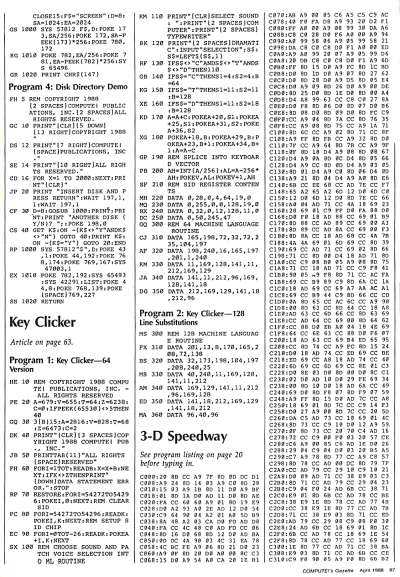 Compute's Gazette, April 1988, page 63