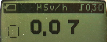 Radiation monitor: 0.07 μSv/h