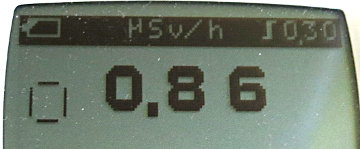 Radiation monitor: 0.86 μSv/h