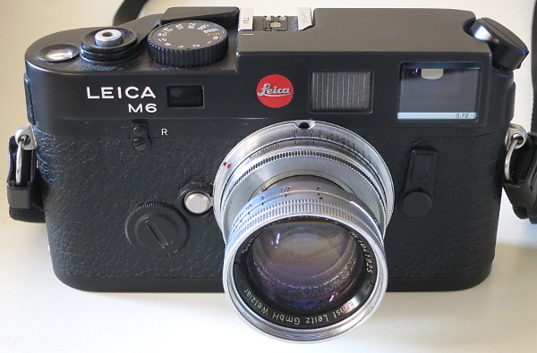Leica M6 camera with radioactive Summicron f/2 lens