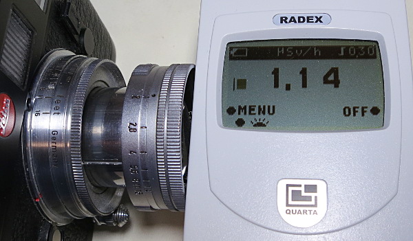 Radiation monitor: 1.14 μSv/h
