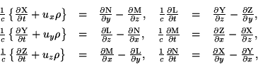 \begin{displaymath}\begin{array}{cccccc} \frac{1}{c}\left\{\frac{\partial \rm X}... ...partial y} - \frac{\partial \rm Y}{\partial x}, \ \end{array}\end{displaymath}