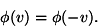 begin{displaymath}phi(v)=phi(-v). end{displaymath}