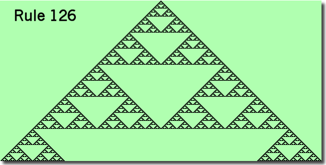 Wolfram's 1D Cellular Automaton Rule 126 The structure produced by this 