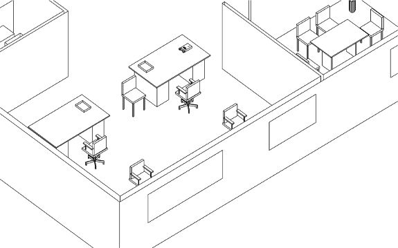 AutoCAD 3D Office drawing