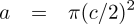 Calculation of frontal area of projectile