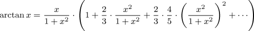 Series expansion for arctan