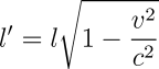 l' = l * sqrt(1 - (v²/c²))