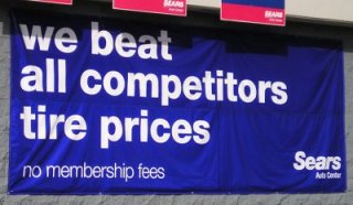 We beat all competitors tire prices