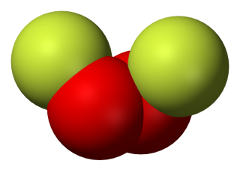 Space filling model of FOOF molecule