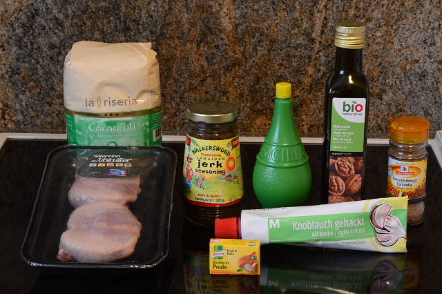 Jamaican Jerk Boneless Game Hens with Rice: ingredients