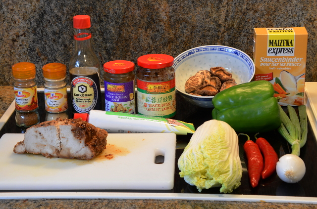 Twice cooked pork: ingredients