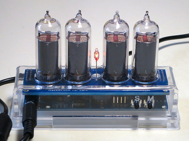 Nixie tube clock: back view