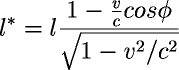 l^* = l \frac{1-\frac{v}{c}cos\phi}{\sqrt{1-v^2/c^2}}