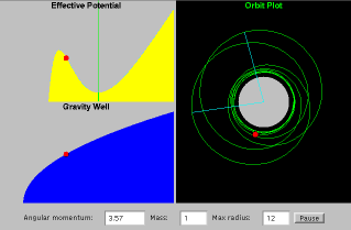 Orbits in Strongly Curved Spacetime sample screen