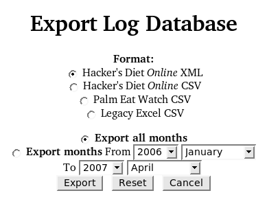 Export Log Database
