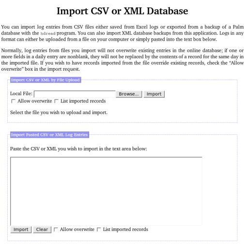 Import CSV or XML file