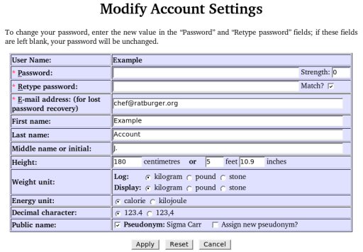 Modify Account Settings