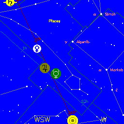 Elongation of Mercury on March 3, 1999