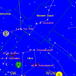 Elongation of Mercury on October 24, 1999