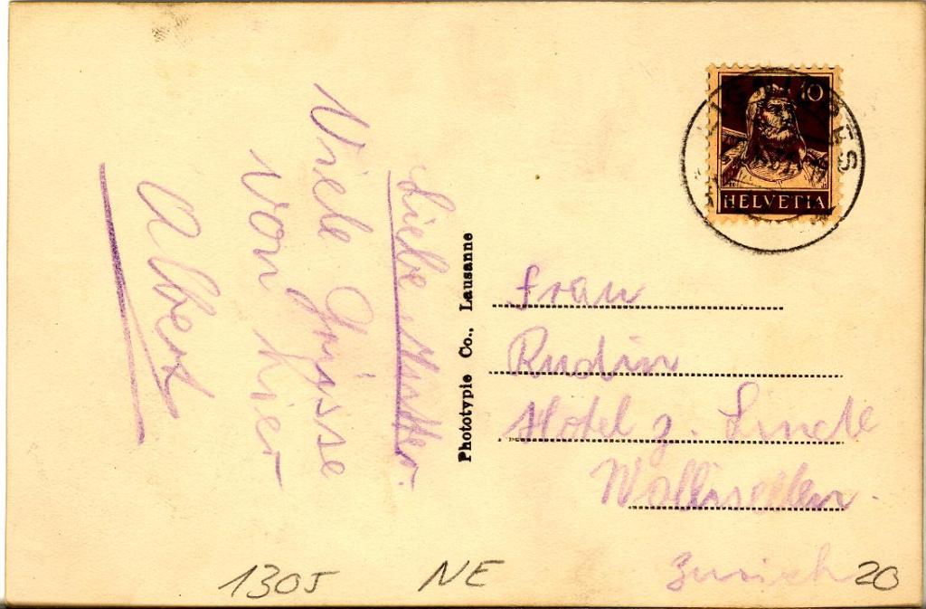 Back of post card