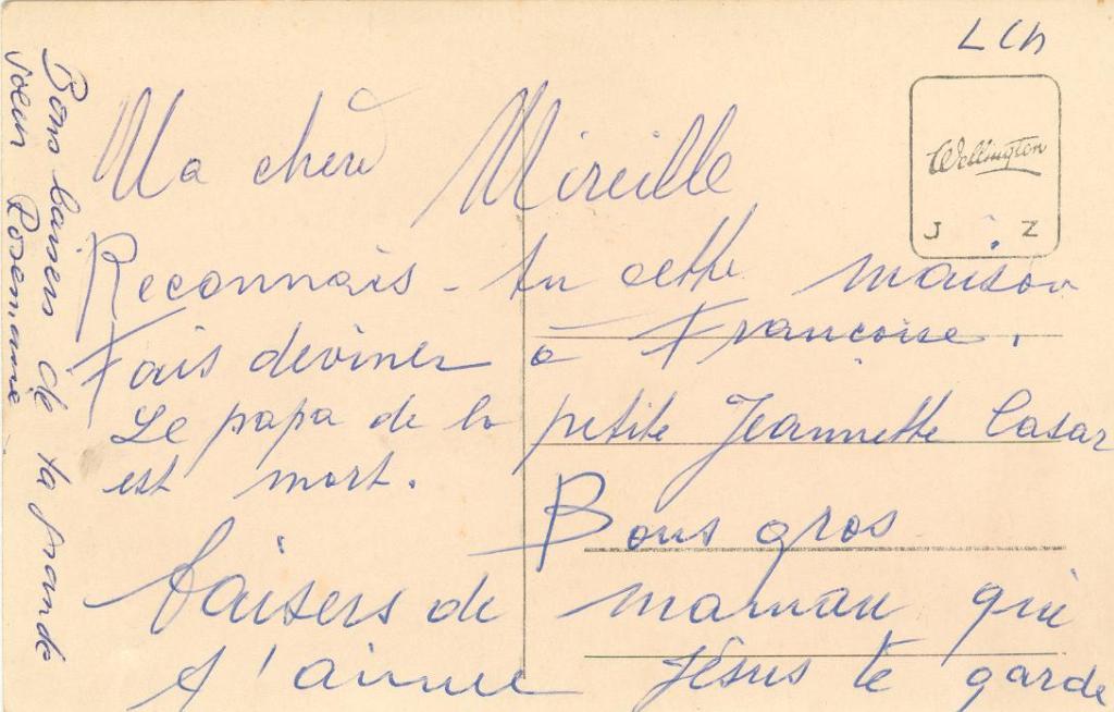 Back of post card