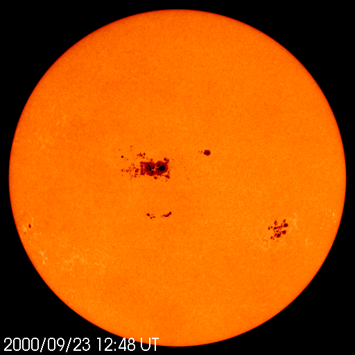 SOHO MDI full disc intensitygram: 2000-09-23 12:48 UTC