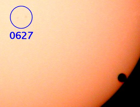 Solar active region 0627 at end of transit